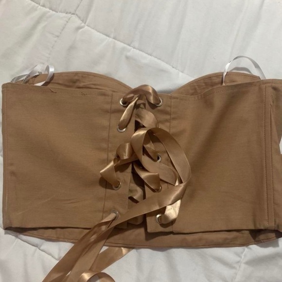 shein brown corset, cross cross tie back adjustable - Picture 2 of 2
